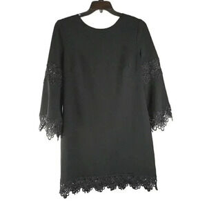 Emma Street Women's Sheath Dress Lace Crochet Long Sleeve Scalloped Sz 14